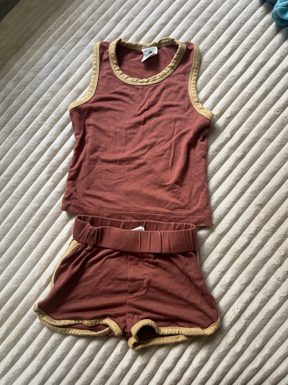 kate quinn Rust Brown Tank with Gold Trim